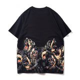 GVC T Shirt Dog Head Pattern Pure Cotton Loose Short Sleeve T-shirt Men