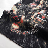 GVC T Shirt Dog Head Pattern Pure Cotton Loose Short Sleeve T-shirt Men