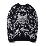 GVC Hoodie Skull Print Cotton Sweater Loose Velvet Thickened