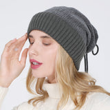 Women Winter Hats Hat Scarf for Men and Women Autumn and Winter Knitting Sleeve Cap