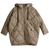 Women Winter Coats Puffer Jacket Down Coat Winter Women's Mid-Length Warm Hooded Down Jacket