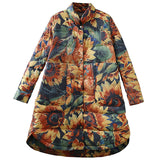Women Winter Coats Puffer Jacket Down Coat Down Jacket Female Loose Printed White Goose Down Chinese Style Down Jacket