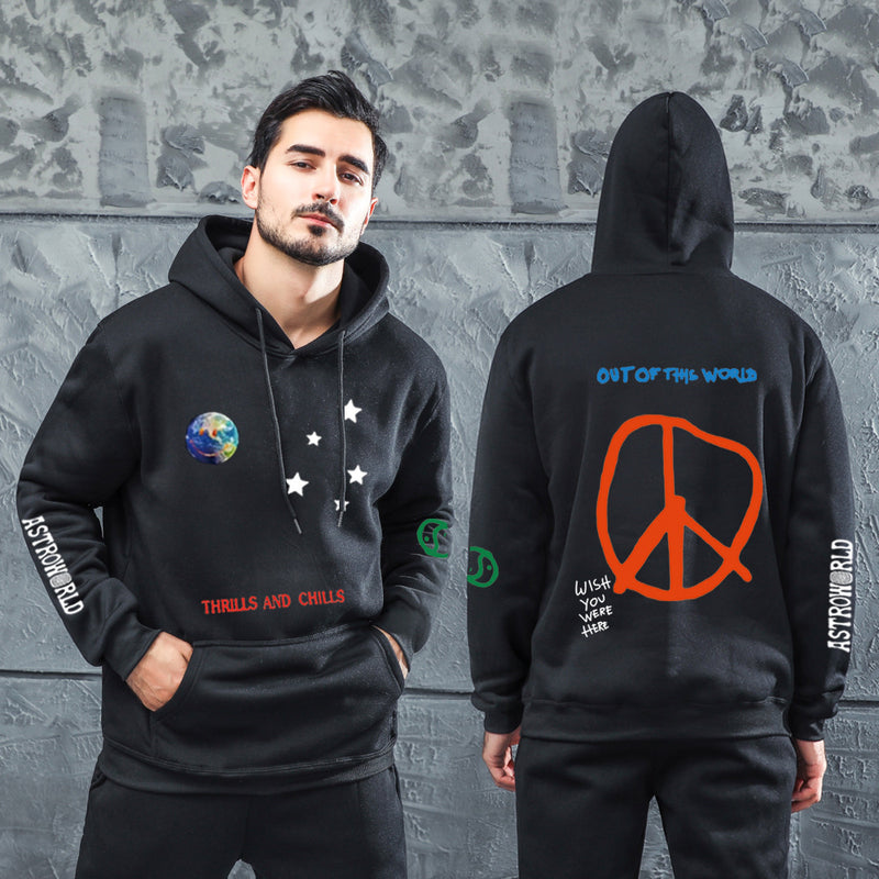 Men Graphic Hoodie Astroworld Street Men's Sweater Couple Casual Sports Top