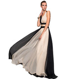 Formal Dresses & Gowns V-neck Sleeveless Color Block Dress