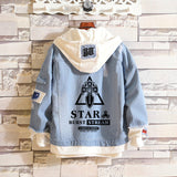 Comic Denim Jacket Men's and Women's Autumn and Winter Large Size Denim Jacket Fashion