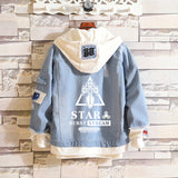 Comic Denim Jacket Men's and Women's Autumn and Winter Large Size Denim Jacket Fashion