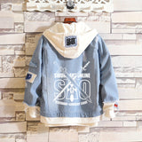 Comic Denim Jacket Men's and Women's Autumn and Winter Large Size Denim Jacket Fashion