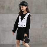 Sweater Suit Mid-Length Skirt Children Girl's Spring Clothes