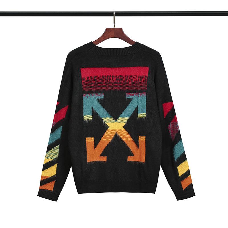 Ow Knitted Color Arrow Men and Women Couple Plus Size Casual Owt sweater