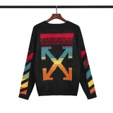 Ow Knitted Color Arrow Men and Women Couple Plus Size Casual Owt sweater