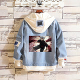 Comic Denim Jacket Men's and Women's Denim Hoodie Coat