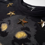 GVC Hoodie Rivet Five-Pointed Star Evil Dog Head Printed round Neck Pure Cotton