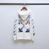 Autumn and Winter off Ow Oil Painting Zipper  Coat Large Size Loose Male and Female Couples Wear Hooded Sweater hoodie