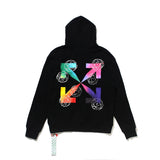 Colorful Gradient Arrow Cotton Hooded Sweater for Men and Women hoodie