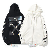 off Ow Men and Women Couple Zipper Jacket hoodie