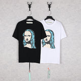 Men's and Women's Cotton Mona Lisa Printed Short-Sleeved T-shirt Fashion t shirt