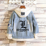 Comic Denim Jacket Ripped Denim Jacket Spring and Autumn Clothes