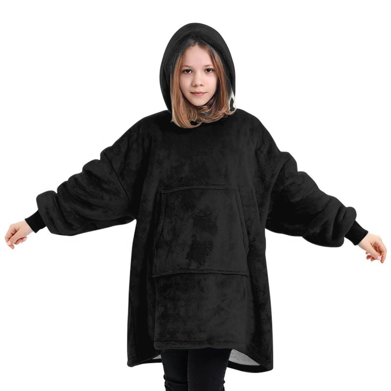 Children Oodie DoubleSided Cotton Velvet Soft and Comfortable Home Lazy Sweater Blanket Coat Hooded Casual Sweatshirt     Hoodie