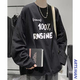 Men Sweatshirts Letter Long Sleeve T-shirt Men's Casual Sweater Loose