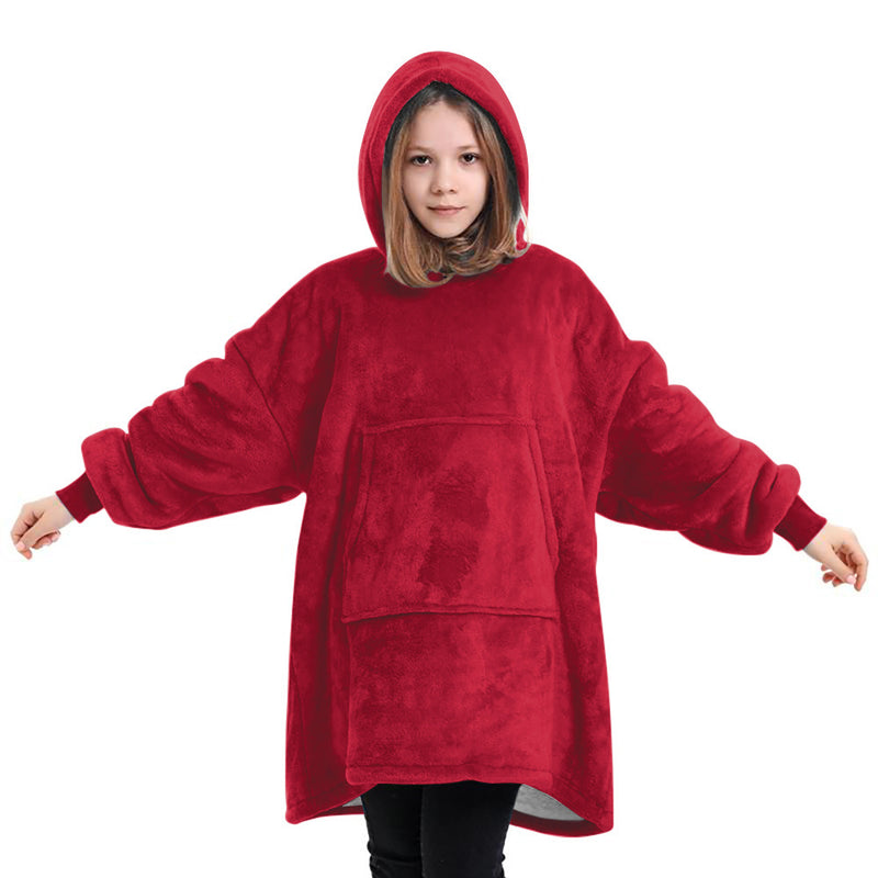 Children Oodie DoubleSided Cotton Velvet Soft and Comfortable Home Lazy Sweater Blanket Coat Hooded Casual Sweatshirt     Hoodie