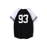 Shark Print T Shirt Baseball Uniform Shirt/T-Shirt Cardigan Short Sleeve