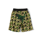 Shark Print Shorts Shark Head Little Dinosaur Camouflage Casual Shorts Fifth Pants Middle Pants