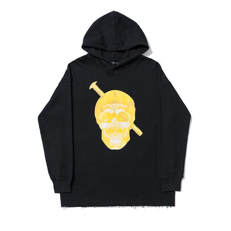 Skull Vlone Hoodie Skull Hoodie Loose Hooded Sweater for Men