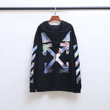 Autumn and Winter off Ow Oil Painting Zipper  Coat Large Size Loose Male and Female Couples Wear Hooded Sweater hoodie