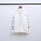 Autumn and Winter off Ow Oil Painting Zipper  Coat Large Size Loose Male and Female Couples Wear Hooded Sweater hoodie