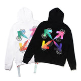 Colorful Gradient Arrow Cotton Hooded Sweater for Men and Women hoodie