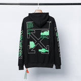 Spring and Autumn Pullover  Green Printing Casual plus Size Loose Sweater hoodie
