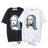 Men's and Women's Cotton Mona Lisa Printed Short-Sleeved T-shirt Fashion t shirt