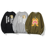 Shark Print Sweatshirts Autumn And Winter Printing Male And Female Couples Wear Brushed Hoody
