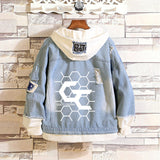 Comic Denim Jacket Ripped Denim Jacket Spring and Autumn Clothes