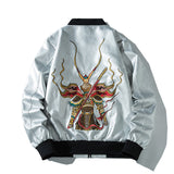 Graphic Leather Jacket Women's Spring and Autumn Air Force Flight Suit Leather Men's Baseball Collar PU Leather Harley Pilot Couple Jacket Jacket