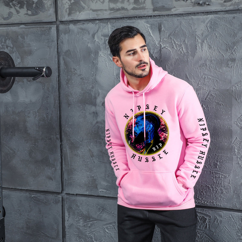 Men Graphic Hoodie Rapper Nipsey Hussle Souvenir T-shirt Velvet Padded Hooded Sweatshirt
