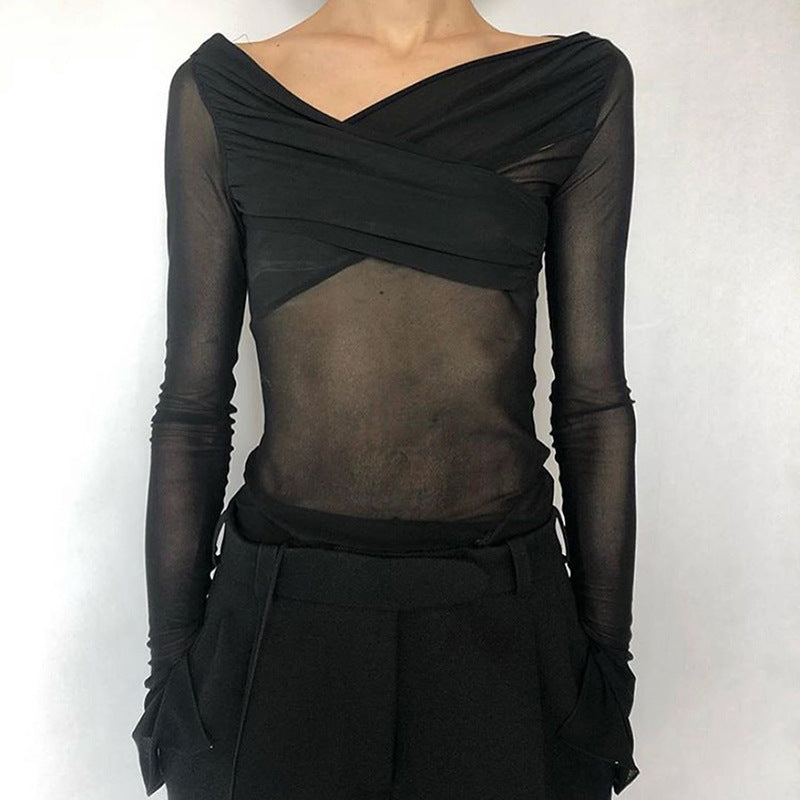 Music Festivals Rave Outfits Girls Tops Autumn and Winter Women's Sexy Slim T-shirt Women