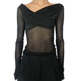 Music Festivals Rave Outfits Girls Tops Autumn and Winter Women's Sexy Slim T-shirt Women