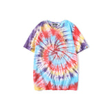 Shark Print T Shirt Ape Head Color Tie-Dye T-Shirt Short Sleeve