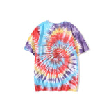 Shark Print T Shirt Ape Head Color Tie-Dye T-Shirt Short Sleeve
