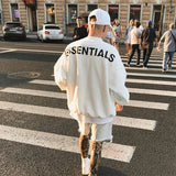 Fog Fear of God Essentials Sweatshirt Double Line round Neck Sweater Reflective Letter Embroidery Couple Pullover