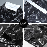 Grafitti Sweatshirts Autumn Graffiti Printing Men's Loose Zip Trench Coat Coat Jacket