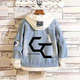 Comic Denim Jacket Ripped Denim Jacket Spring and Autumn Clothes