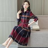 Long Sleeve Plaid Shirt Dress