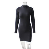 Hot Women In Tight Dresses Sexy Round Neck Long Sleeve Autumn And Winter Dress For Women