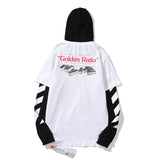 Autumn Large Size Loose Long Sleeve Fake Two Pieces Pullover hoodie