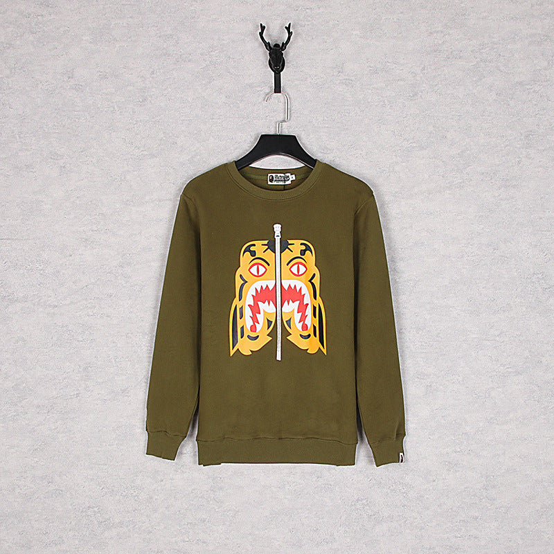 Shark Print Sweatshirts Autumn And Winter Printing Male And Female Couples Wear Brushed Hoody