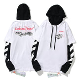 Autumn Large Size Loose Long Sleeve Fake Two Pieces Pullover hoodie