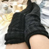 Winter Thick Knit Thigh High Socks Long Stockings Boot Knitted Socks Overknee Long Boot Lengthened Bunching Socks