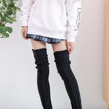 Winter Thick Knit Thigh High Socks Long Stockings Boot Knitted Socks Overknee Long Boot Lengthened Bunching Socks